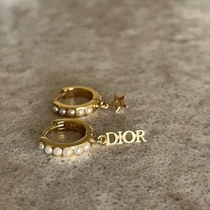 Dior hoop charm earrings